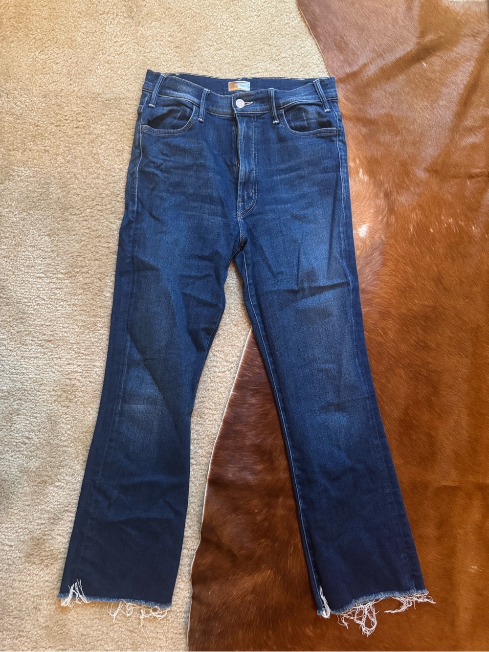 Mother denim Hustler Ankle Flare Dark Blue jeans